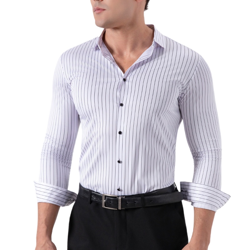 Mens Fashion Dress Shirts - قمصان رجالية رسمية مخططة بتصميم عتيق