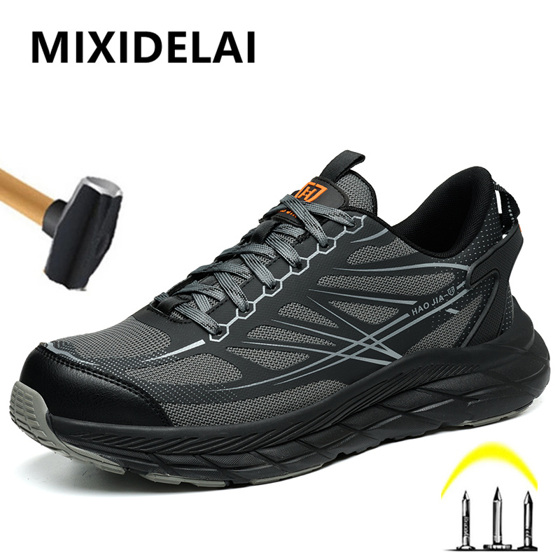 Mens Fashion Trainers - أحذية رياضية عصرية للعمل بمقدمة فولاذية،