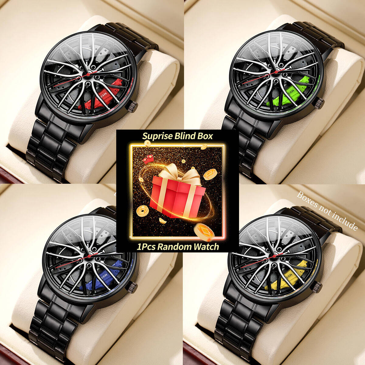 Fashion Mens Watches - 1 قطعة ساعة سر مفاجأة صندوق