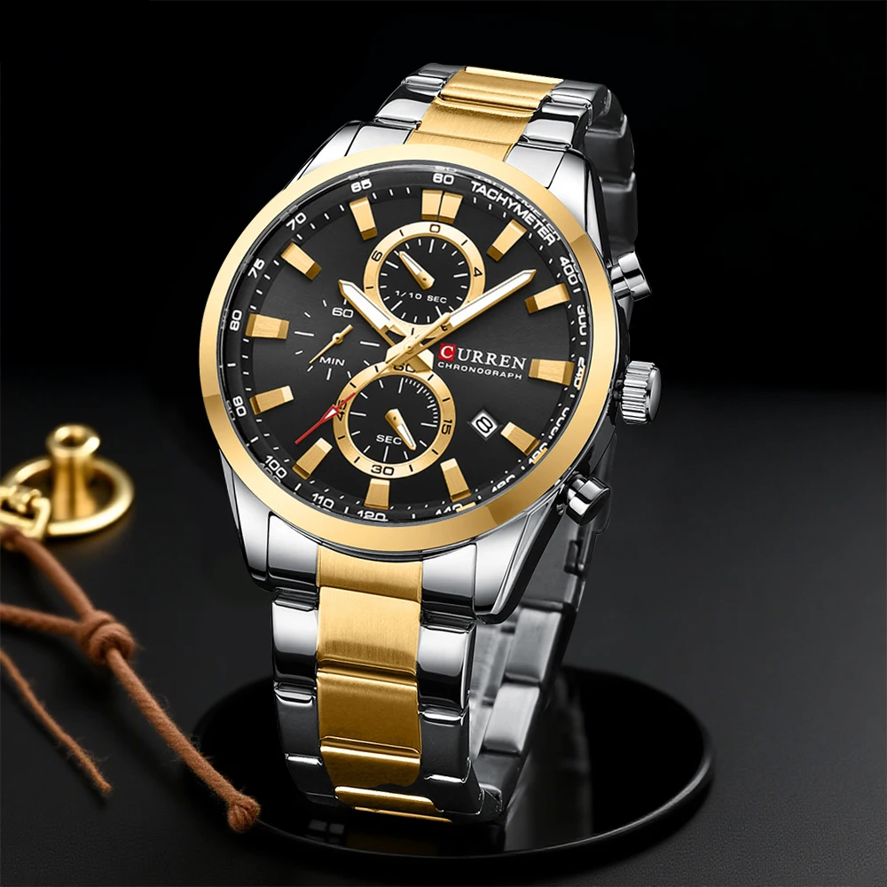 Fashion Mens Watches - CURREN ساعات كوارتز كرونو رياضية كاجوال