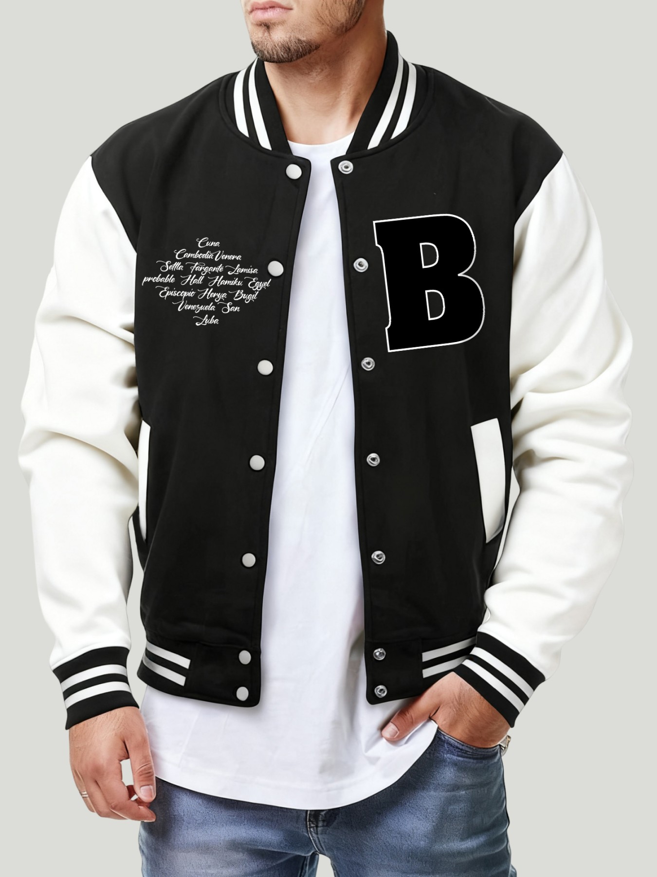 Mens Fashion Baseball Jersey - حرف B مكان مختلف طباعة الرجال