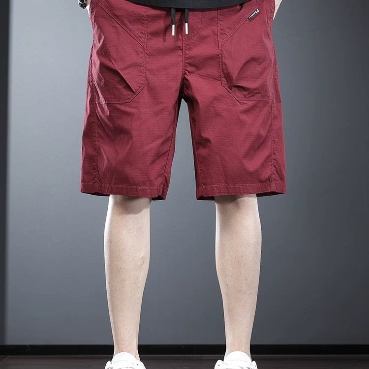Men'S Fashion For Hot Weather - شورت رجالي أحمر لامع رفيع للطقس