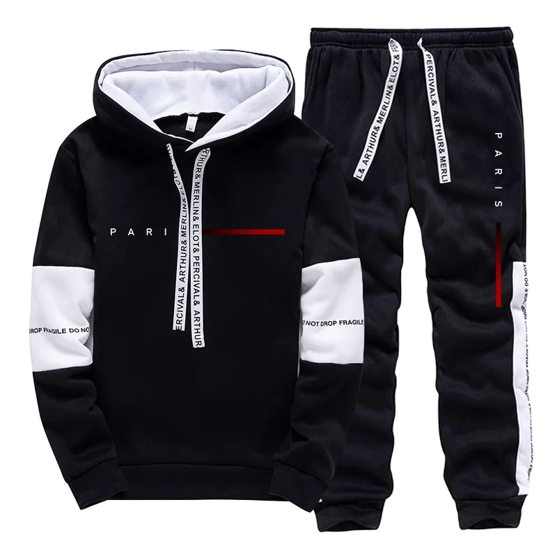 طقم هودي رجالي بتصميم باريسي ع - مراجعة Jogger Sweatpants Men وسعره