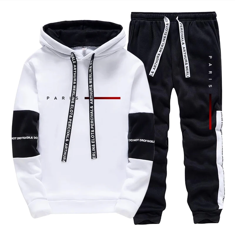 طقم هودي رجالي بتصميم باريسي ع - مراجعة Jogger Sweatpants Men وسعره