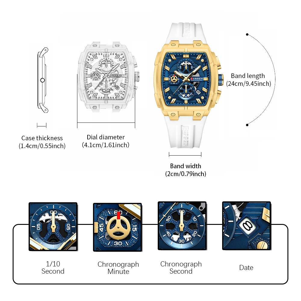 ساعة CURREN الفاخرة للرجال، سا - مراجعة Fashion Mens Watches وسعره