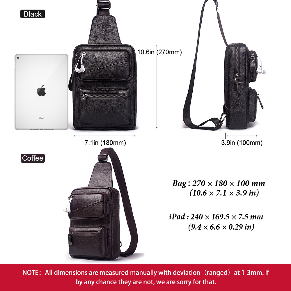 حقيبة صدر من الجلد الطبيعي متع - مراجعة Men'S Fashion Bag وسعره